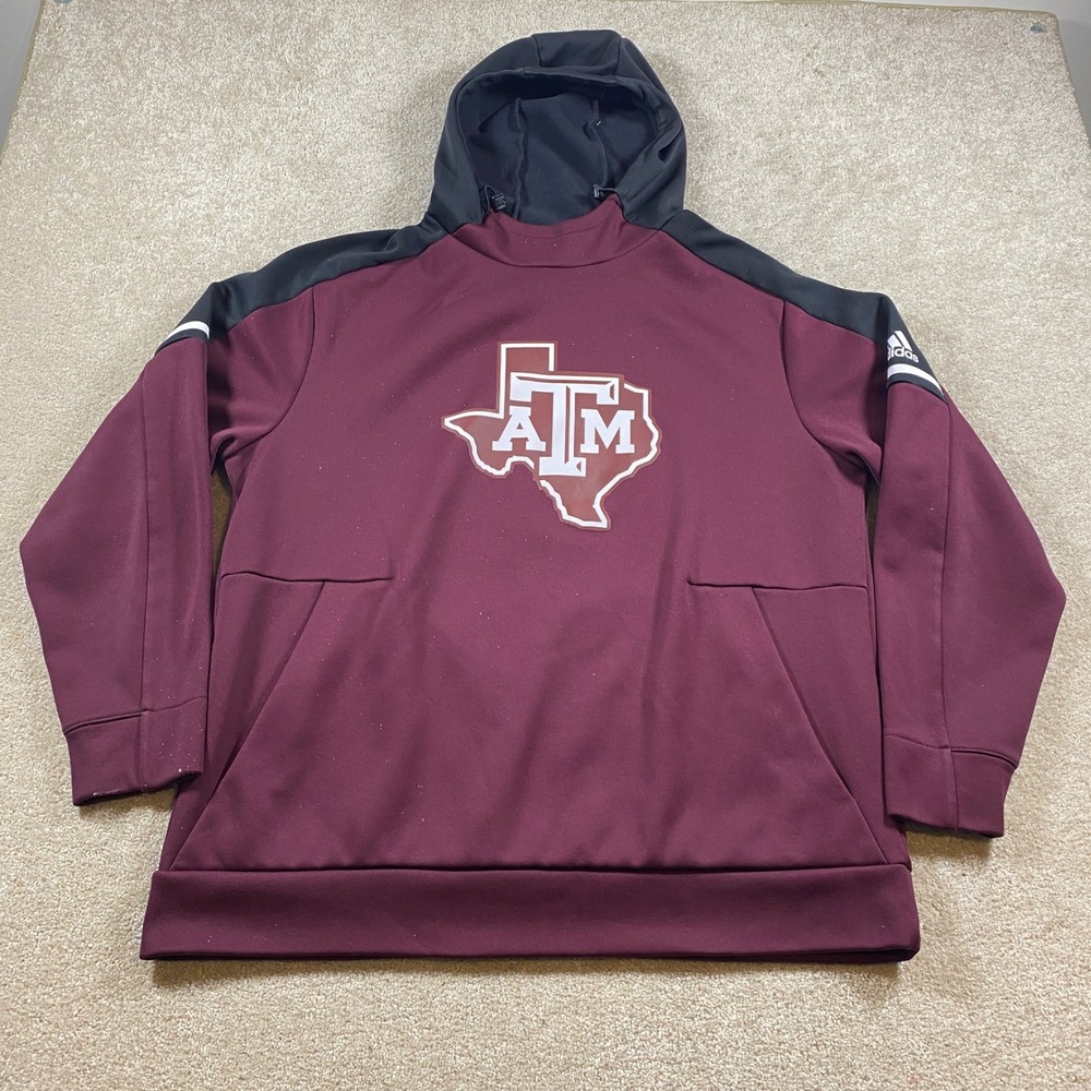 Adidas Texas A&M Aggies Hoodie Mens XL Maroon ClimaWarm Pullover 648FA17